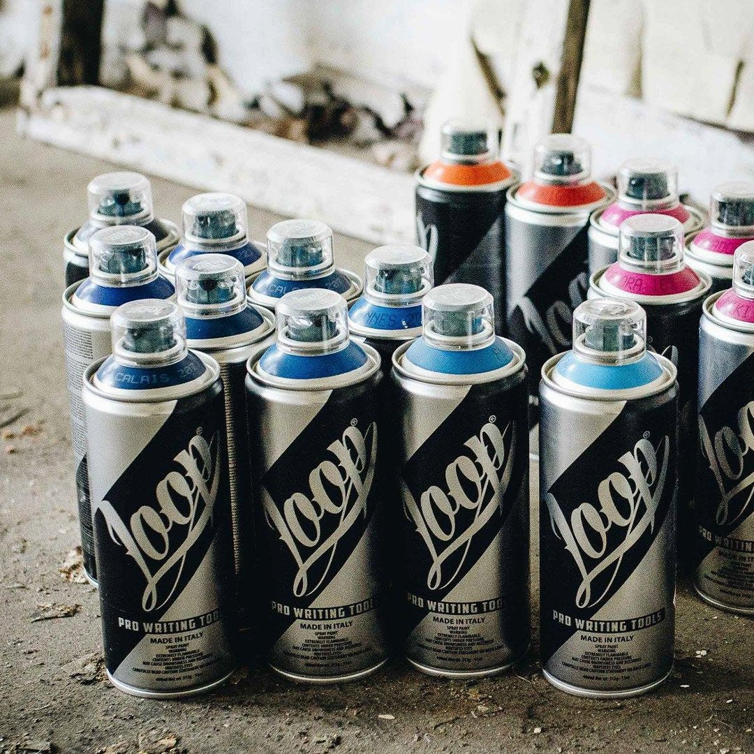 Loop tins lined up on the floor