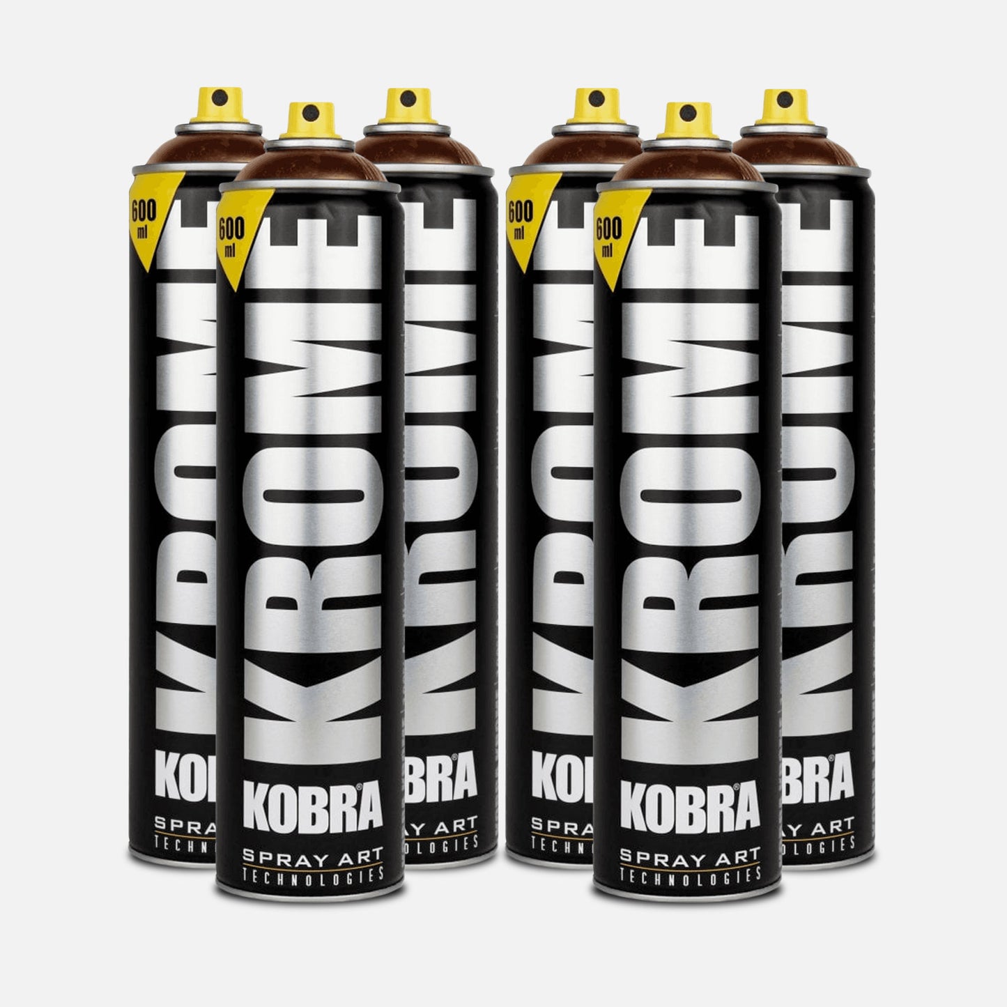 Pack containing 6 Kobra copper chromes 600ml