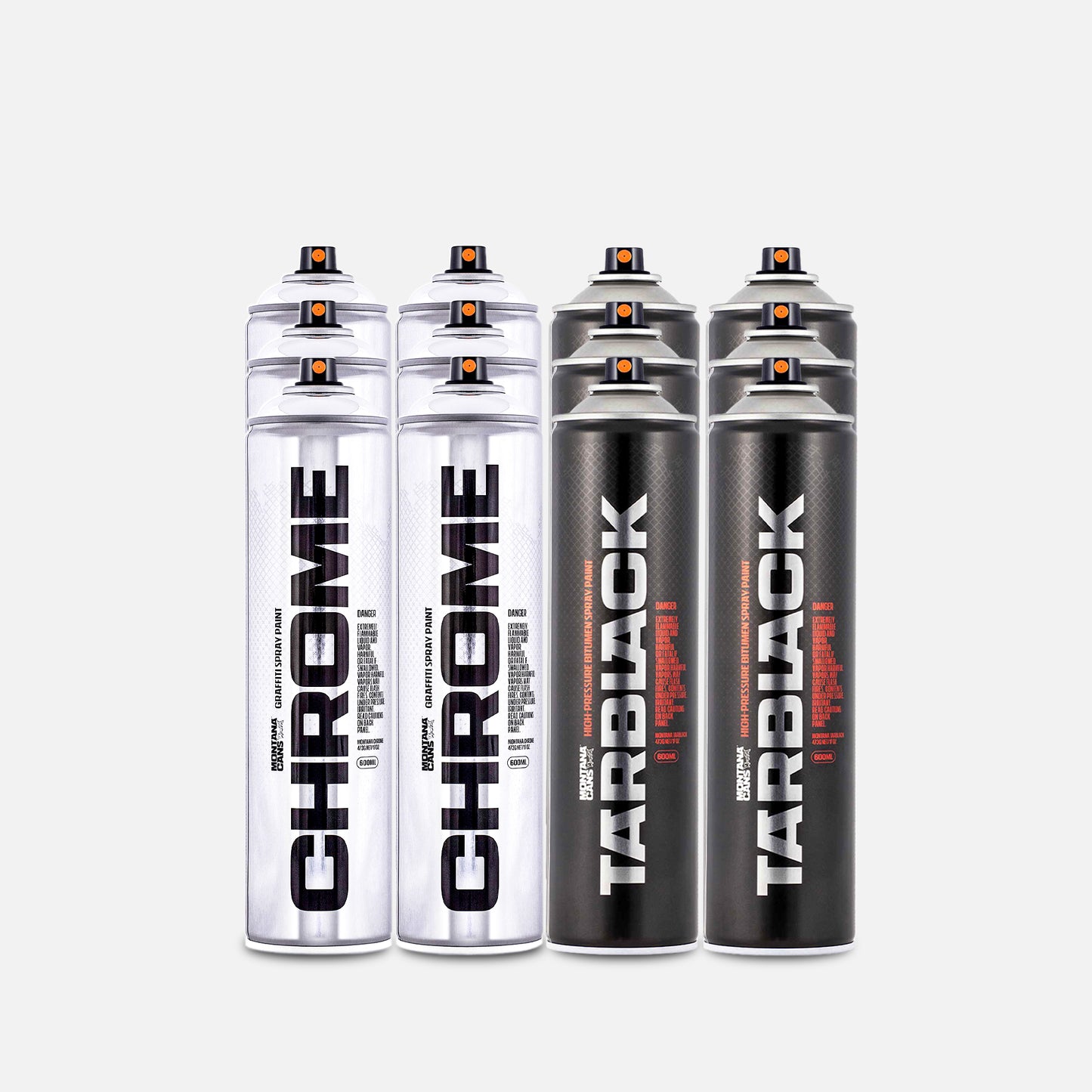 Montana 600ML Tarblack & Chrome 600ML 12 Can Pack