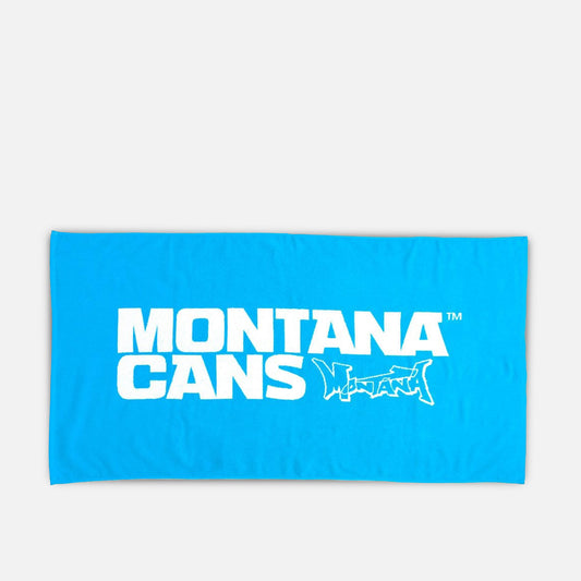 Montana Beach Towel Typo Logo Blue