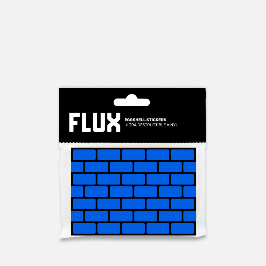Packaged Stickers with 'FLUX' branding on a Grey background