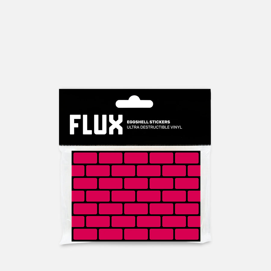 Packaged Stickers with 'FLUX' branding on a Grey background