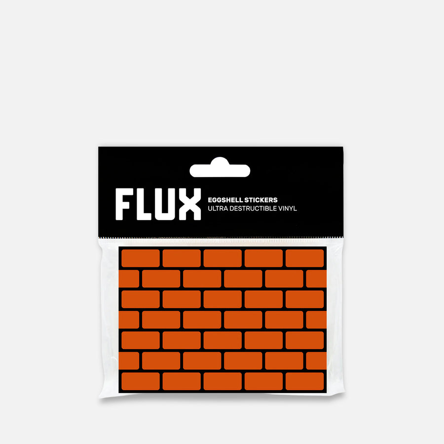 Packaged Stickers with 'FLUX' branding on a Grey background
