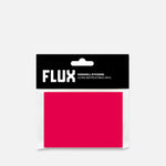 Packaged Stickers with 'FLUX' branding on a Grey background