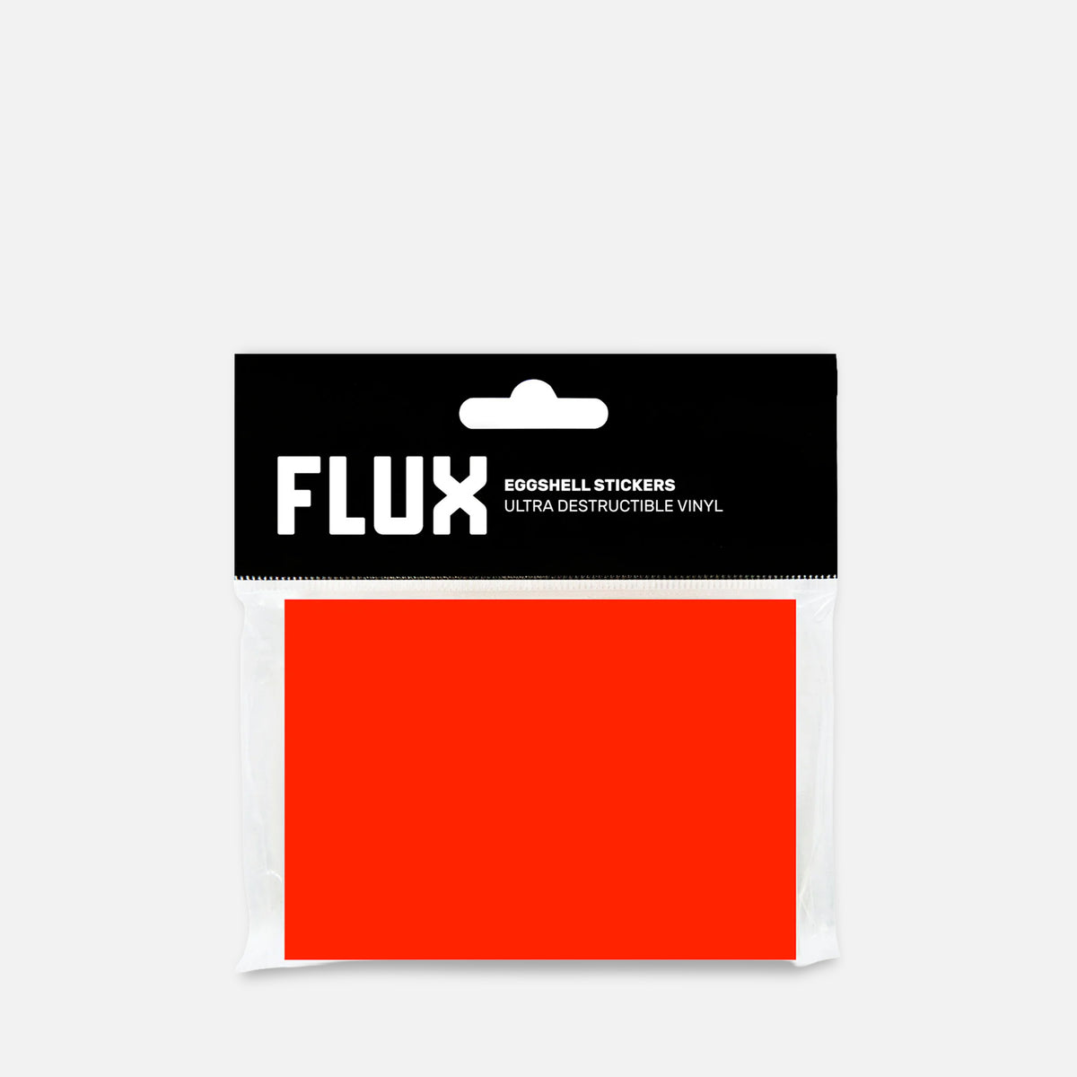 Packaged Stickers with 'FLUX' branding on a Grey background