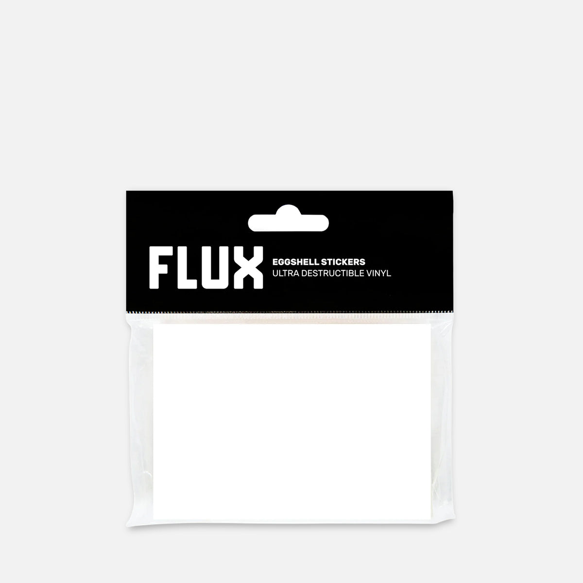 Packaged Stickers with 'FLUX' branding on a Grey background