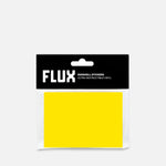 Packaged Stickers with 'FLUX' branding on a Grey background