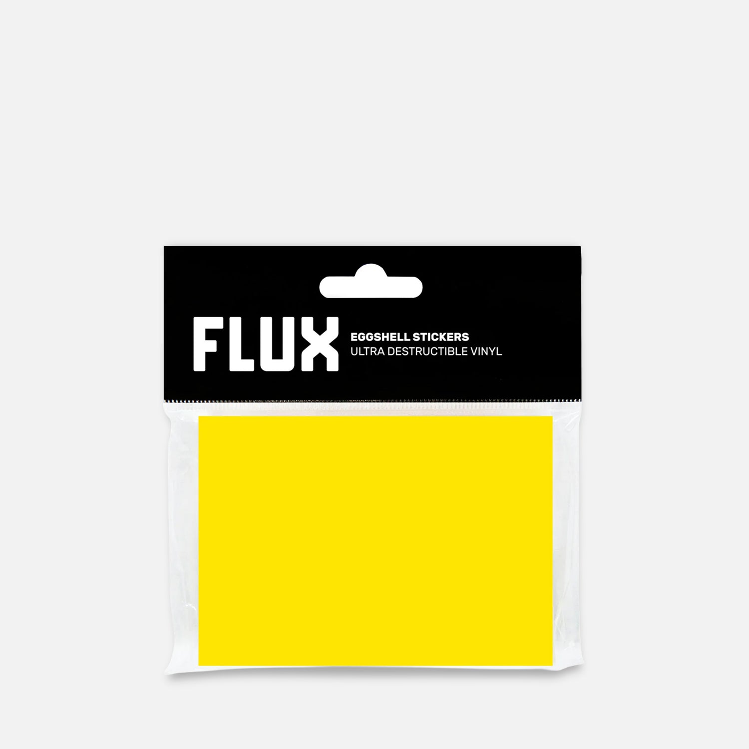 Packaged Stickers with 'FLUX' branding on a Grey background
