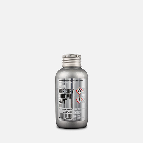 Grog mercury chrome 100ml refill on a grey background 