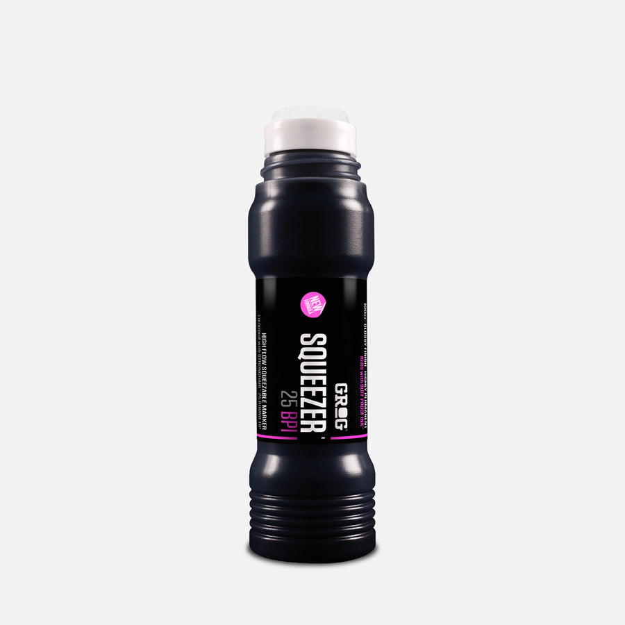Grog squeezer 25 bpi black marker on a grey background 