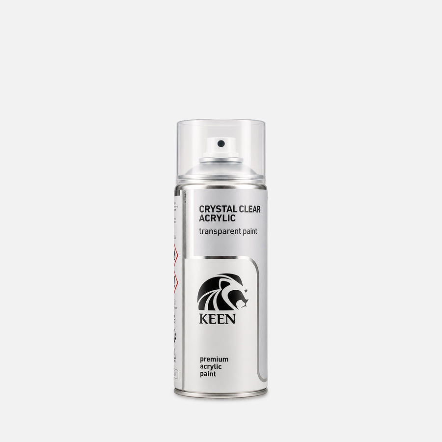 Keen Crystal Clear 400ml transparent clear coat spray paint aerosol can