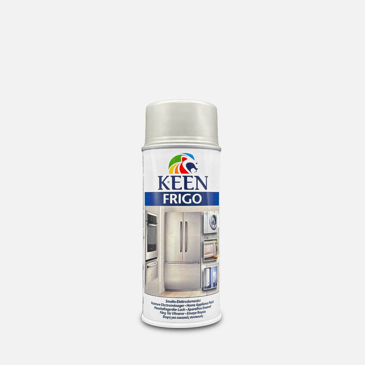 Keen Frigo spray paint can on a grey background