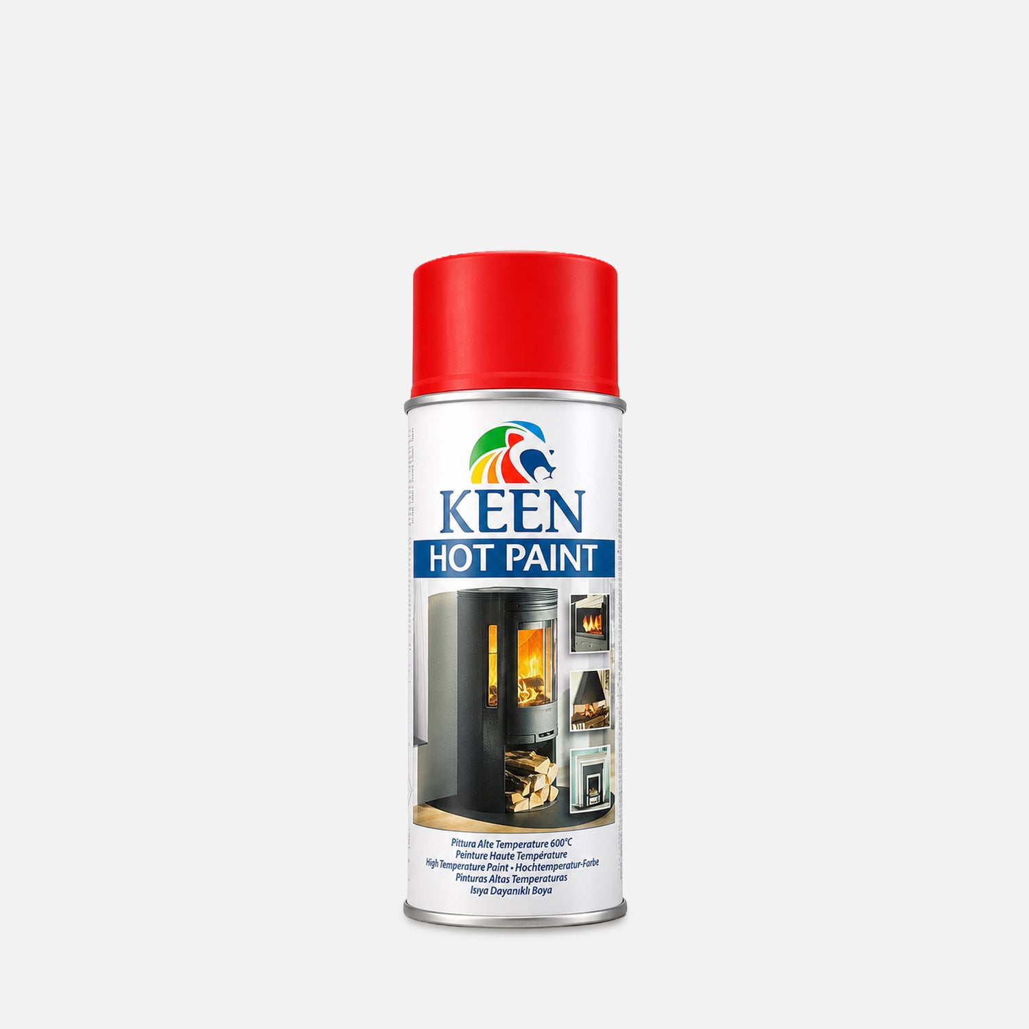 Keen hot paint high temperature spray paint can for fireplaces, wood stoves and heat - resistant metal surfaces — Black Matt