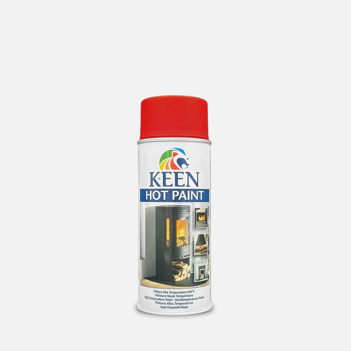 Keen hot paint spray can on a grey background