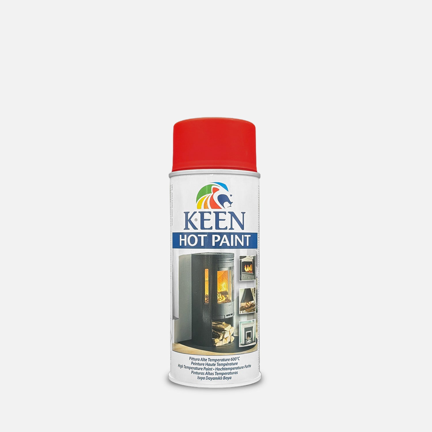 Keen hot paint high temperature spray paint can for fireplaces, wood stoves and heat - resistant metal surfaces — Black Matt