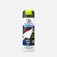 Fluorescent yellow keen marking spray paint can for industrial floor marking and line applications