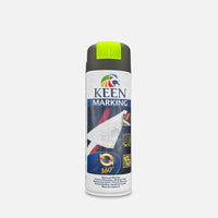 Fluorescent yellow keen marking spray paint can for industrial floor marking and line applications