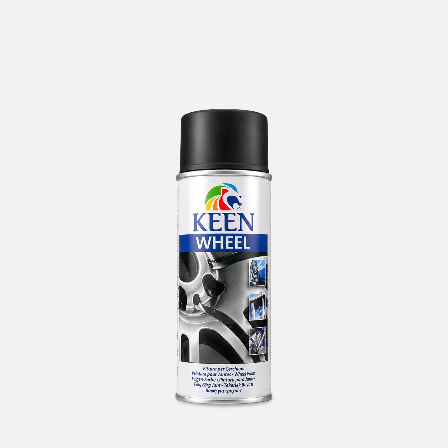 keen wheel black alloy wheel spray paint aerosol can for car rims — Satin Black
