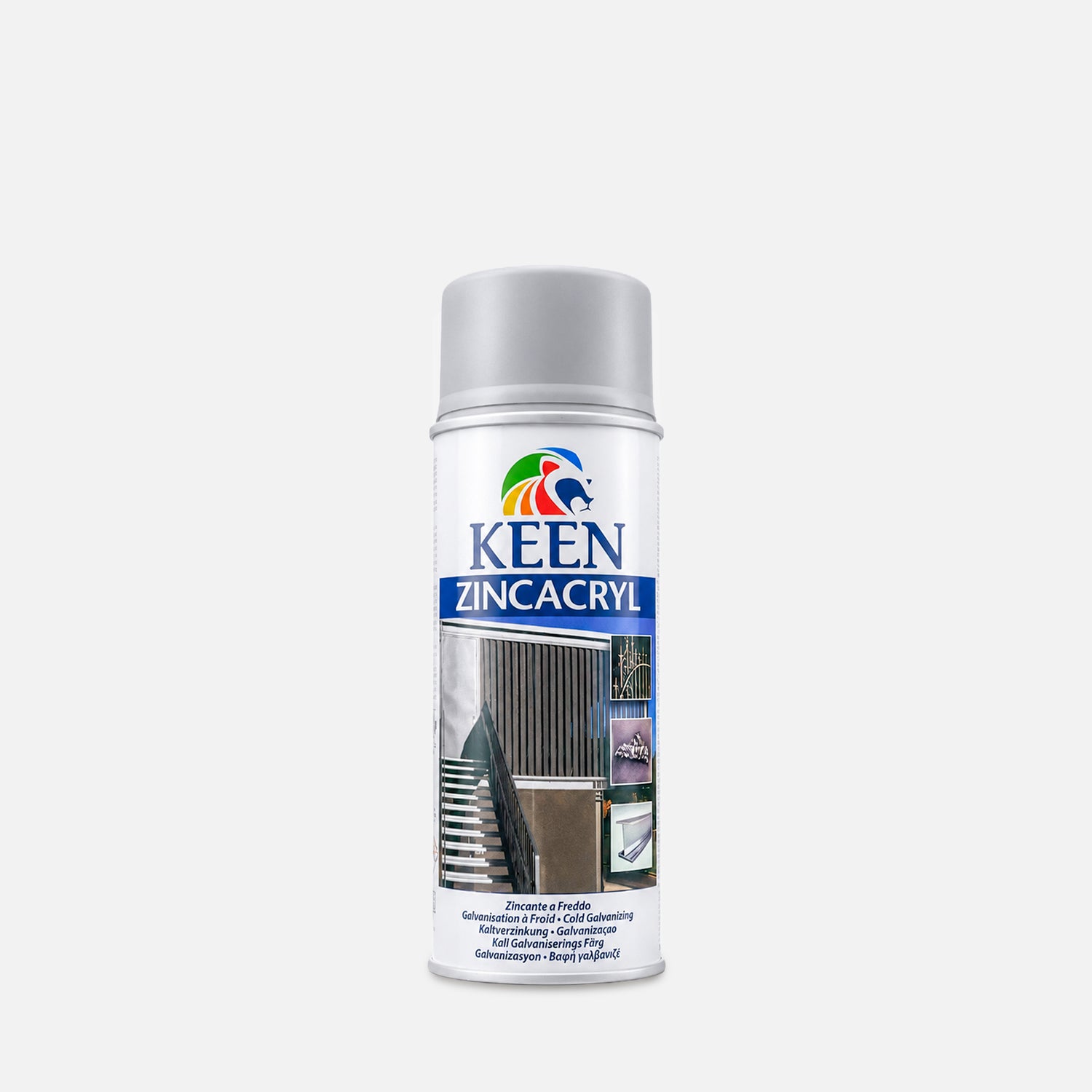 Keen Zincacryl cold galanising spray can for metal protection and rust prevention  — KEEN-35002 Zinc Satin