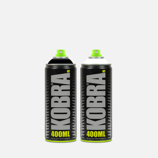Free Can of Kobra High Pressure 400ML Satin Black & White