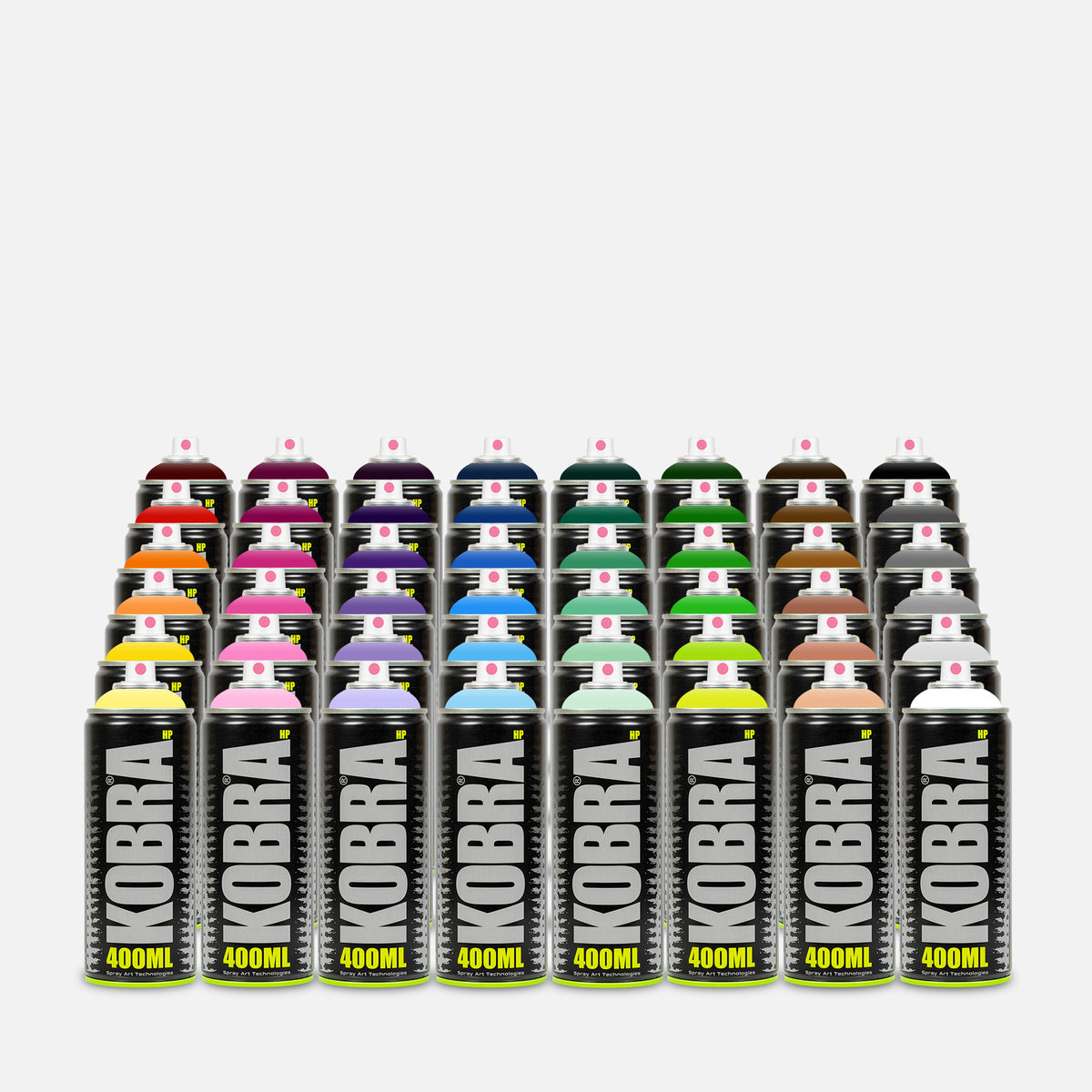 48 different colours of kobra high pressure 400ml