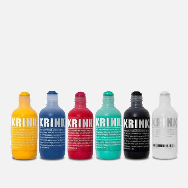 Krink K-60 Box of 6 Paint Markers on grey background.