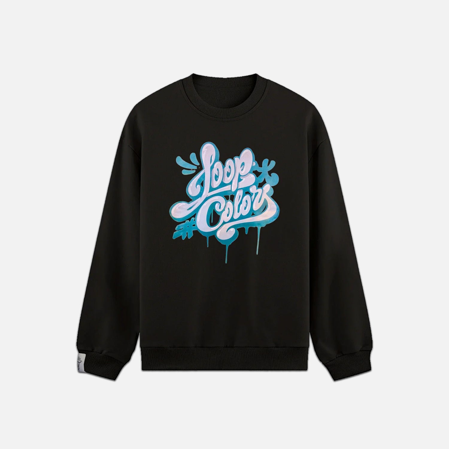 Loop colours sweatshirt in black on grey background — Medium