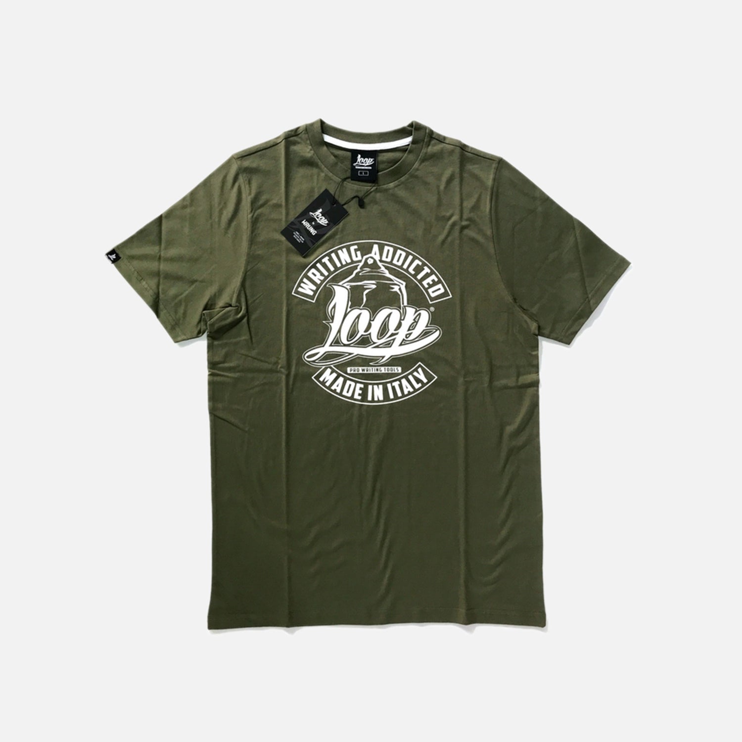 Loop Style T-Shirt Kaki Green Designed By Wrung — Small