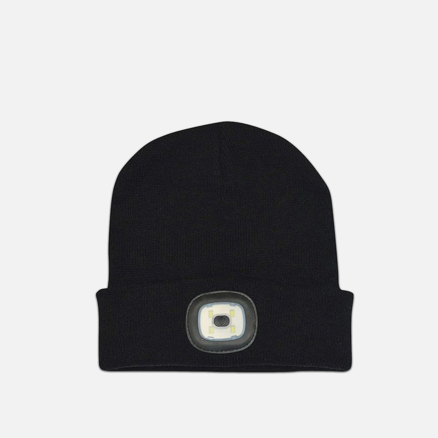 Loop beanie with light in black on grey background