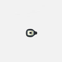 Black headlamp on a grey background