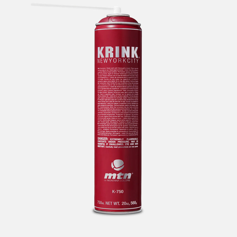 Krink X MTN K-750 750ML silver paint marker with large body design shown on grey background