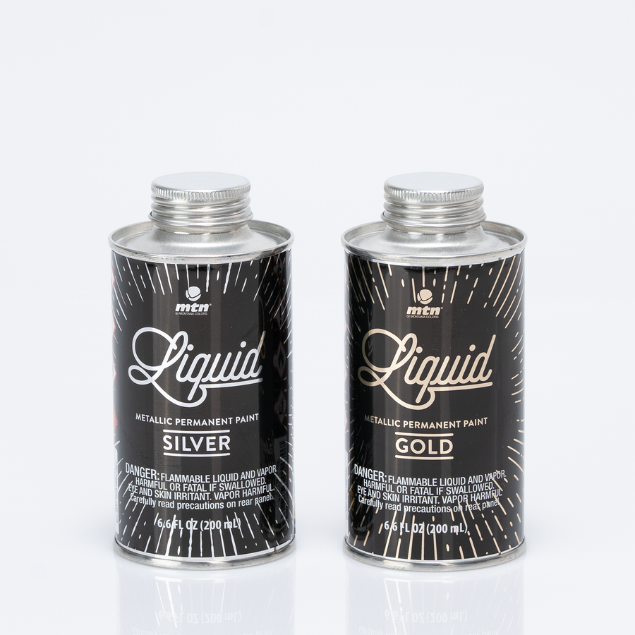 MTN Liquid metallic permanent paint in silver and gold 200ml