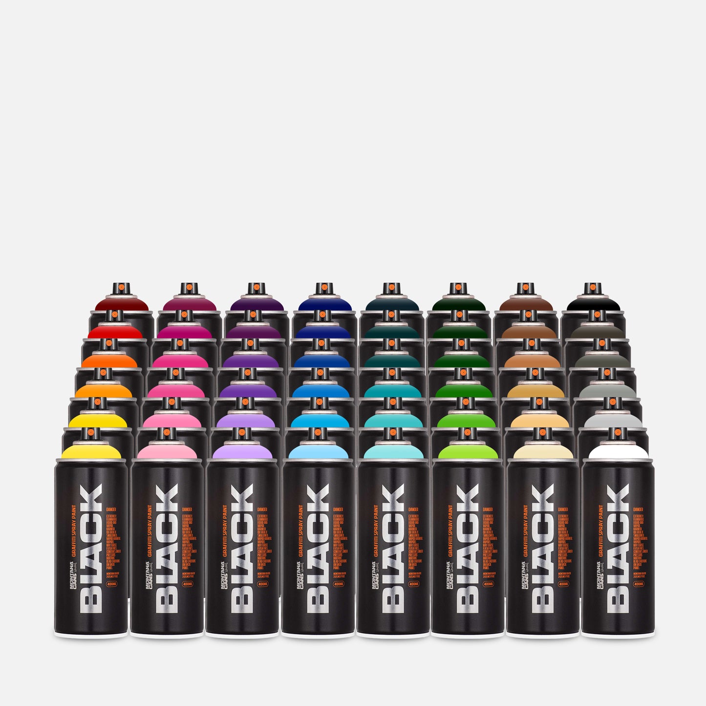 48 different colours of montana black 400ml