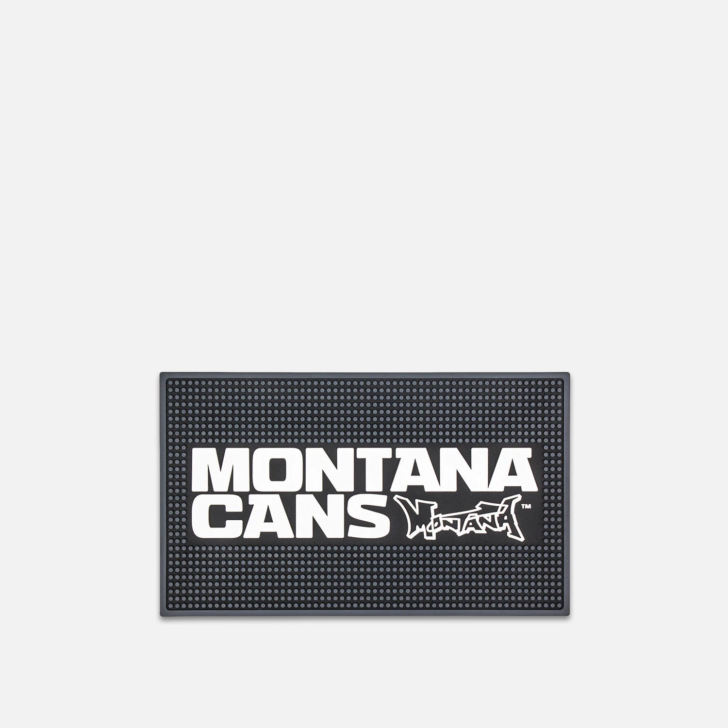 Montana Counter Mat Typo Logo 25x15cm rubber counter mat with printed logo shown on grey background