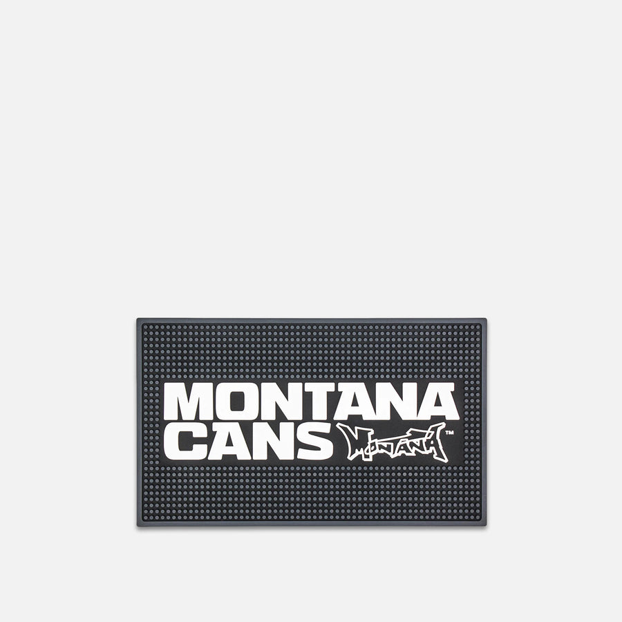 Montana Counter Mat Typo Logo 25x15cm rubber counter mat with printed logo shown on grey background