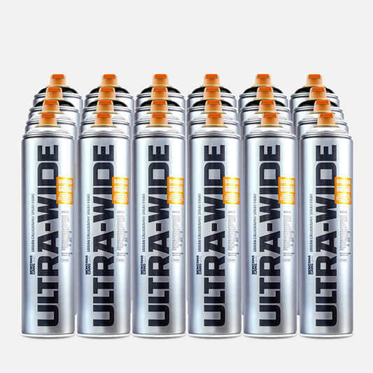 12 cans of  montana ultra wide 750ml chrome and 12 cans of montana ultra wide 750ml black 