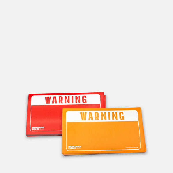 Montana Red Yellow Warning Sticker Sticker Pack on a grey background