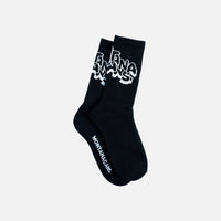 Montana Cans MC Styles Black crew socks with Montana logo design