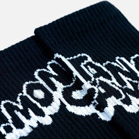 Montana Cans MC Styles Black crew socks with Montana logo design