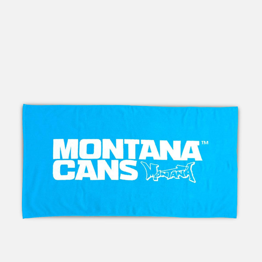Montana Beach Towel Typo Logo Blue