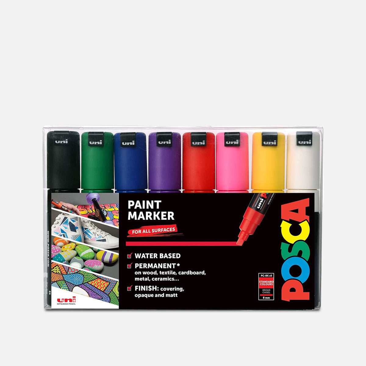 Uni Posca Markers PC-8K Set of 8 Standard Colours