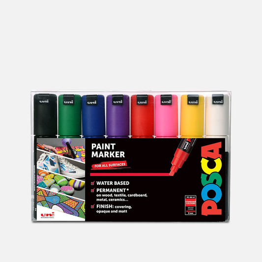 Uni Posca Markers PC-8K Set of 8 Standard Colours