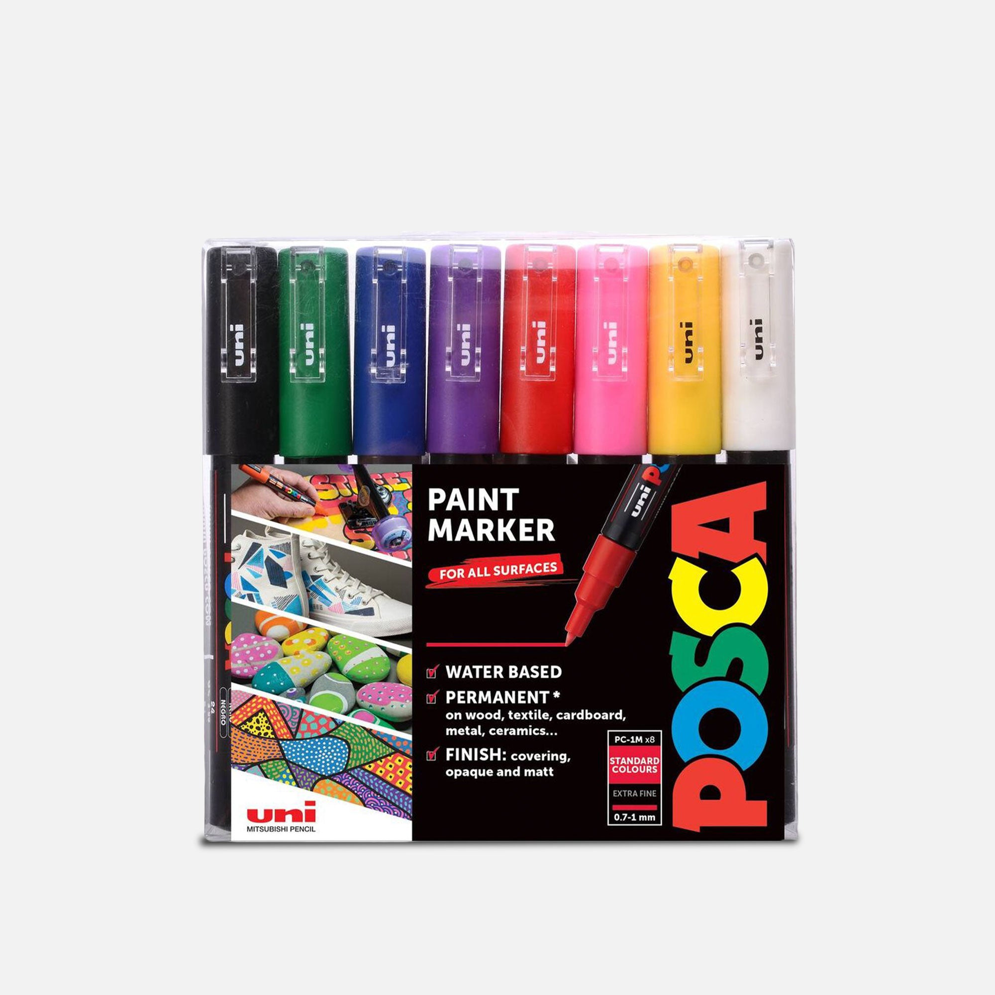Uni Posca Markers PC-1M Set of 8 Standard Colours – Alfreshco