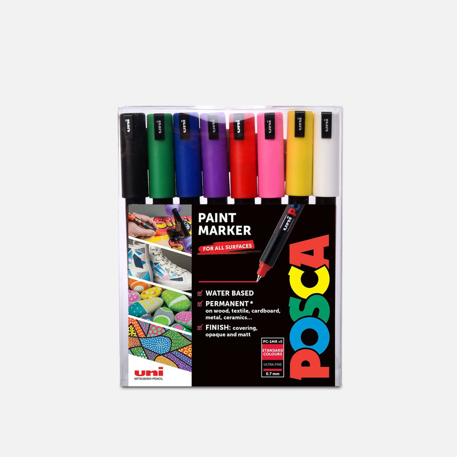 Uni Posca Markers PC-1MR Set of 8 Standard Colours