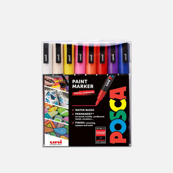 Uni Posca Markers PC-3M Set of 16 Standard Colours