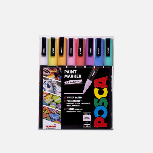 Uni Posca Markers PC-3M Set of 8 Pastel Colours
