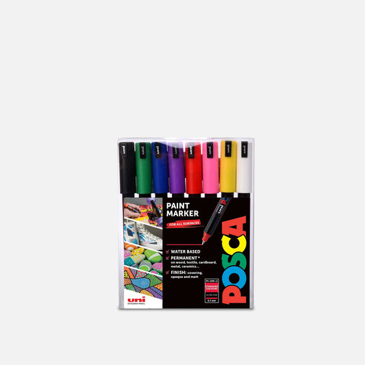 Uni Posca Markers PC-3M Set of 8 Standard Colours