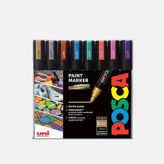 Uni Posca Markers PC-5M Set of 8 Metallic Colours