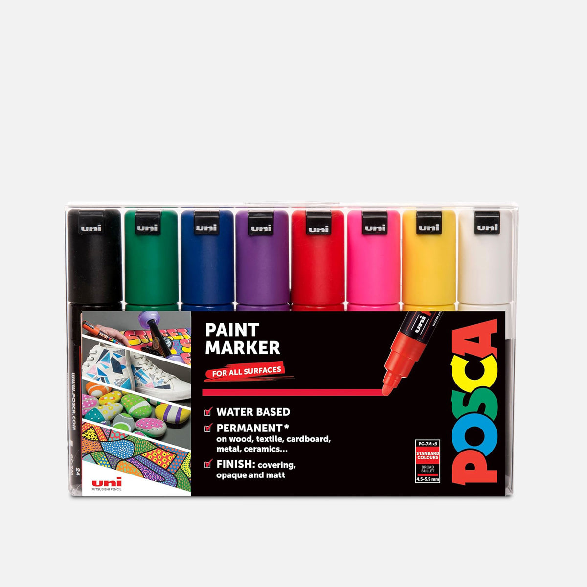 Uni Posca Markers PC-7M Set of 8 Standard Colours – Alfreshco