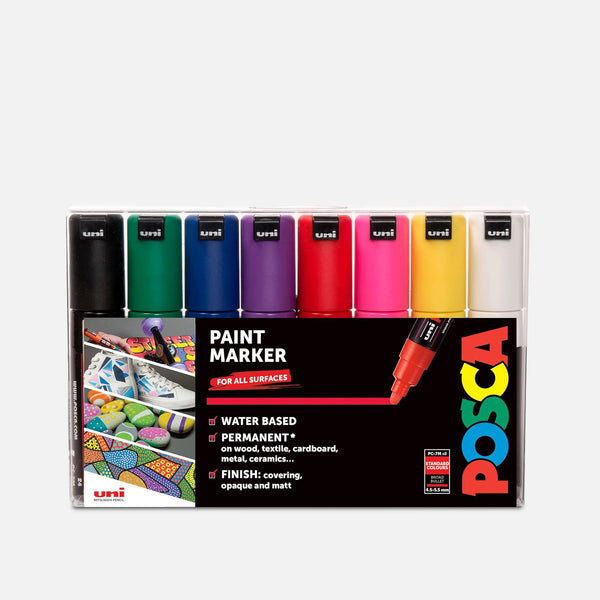 Uni Posca Markers PC-7M Set of 8 Standard Colours